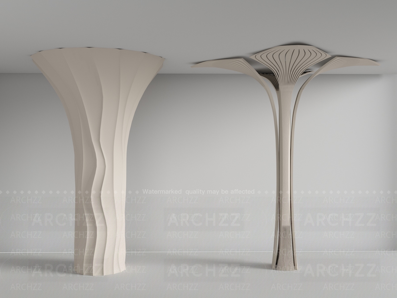 Irregular Column Modern Irregular-shaped Columns 3D Model SketchUp Max FBX OBJ Download ...