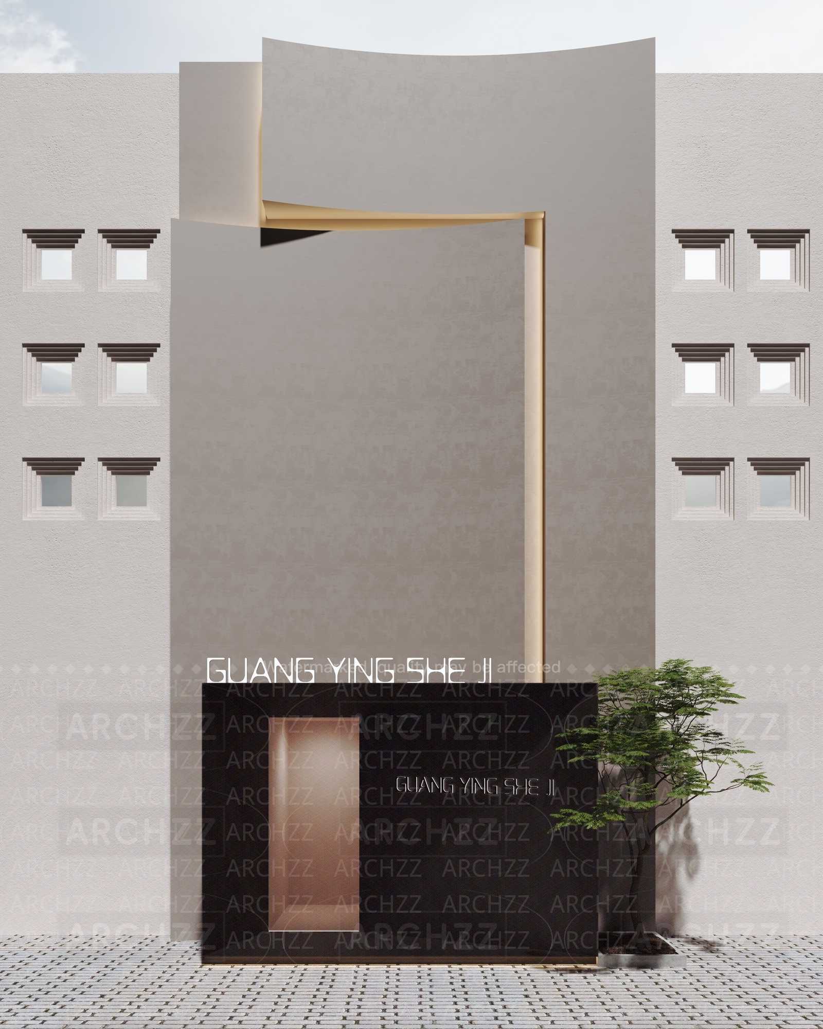 Storefront Model 3ds Max Modern Storefront and Storefront 3D Model SketchUp Max FBX OBJ Download ...