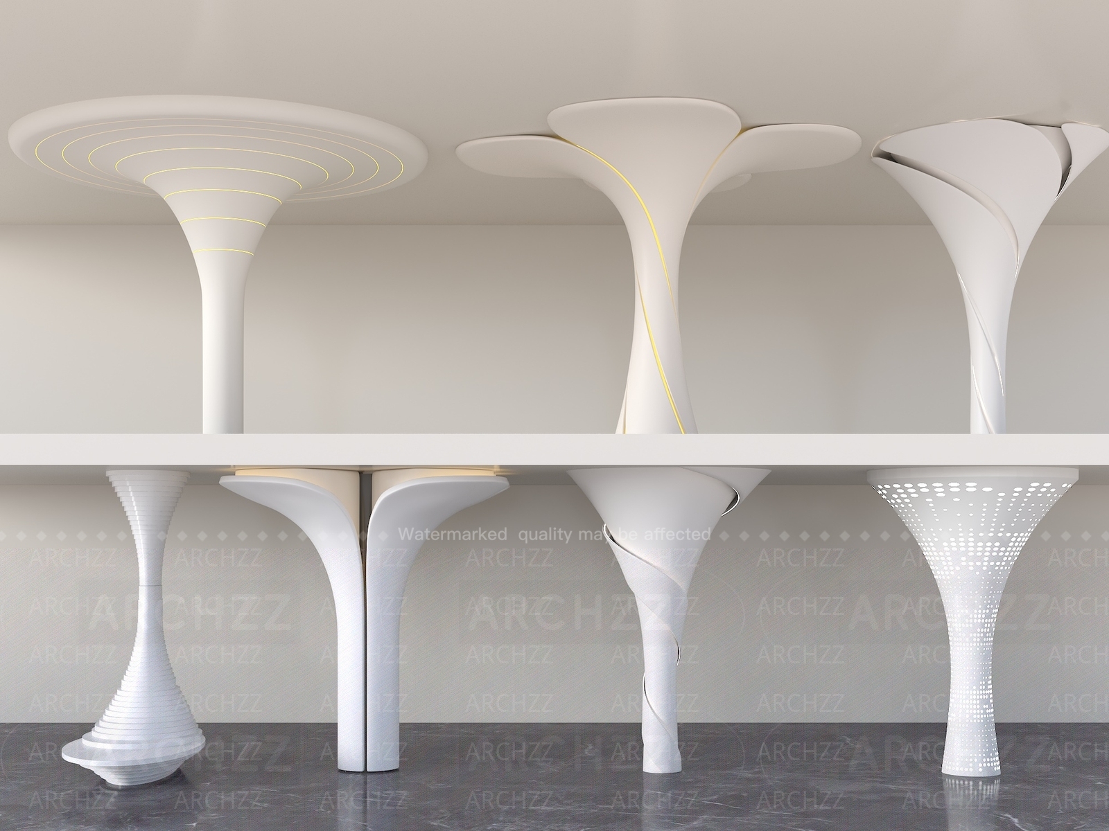 Irregular Column Modern Minimalist Columns, Irregular-Shaped Creative Columns, Petal ...